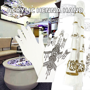 Modèle de main de pratique en acrylique blanc adapté aux débutants pour modèle de main en acrylique Mehndi réutilisable de style moderne au <span class=keywords><strong>henné</strong></span> - Product Image 3