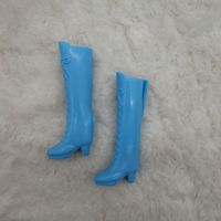 Mini jouet poupée chaussures talons hauts plat décontracté longues bottes pieds larges hauteur 26cm plastique Six pièces accessoires pour filles