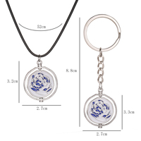 Collier ZRM Vintage Cartoon Anime LOL Two Cities Battle 2 avec chaîne en soie dorée et pendentif rotatif rose bleu