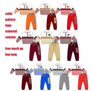 2026 Neuerscheinung Kinder Mädchen Langarm-Logo Maßgeschneidertes Schachbrettmuster Bedrucktes Schuloutfit Set - Product Image 1