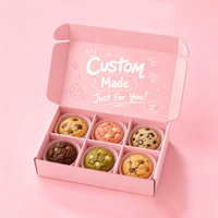 Boîtes à pâtisserie en carton biodégradable de qualité alimentaire rose personnalisées, emballages pour macarons, beignets, biscuits avec sacs en papier