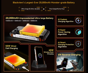 Nouveauté Blackview XPLORE 1 Pro 5G Téléphone robuste 6.78"/2.0" Dimensity 7050/20000mAh/Caméra 64MP/Support NFC/Imagerie thermique - Product Image 5
