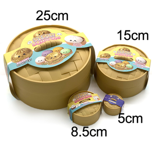 Jouets Géants Souples et Moelleux en Forme de Dumplings 25cm 15cm 8.5cm 5cm – Boîte de Pains Vapeur à Presser pour Adultes et Enfants – Anti-Stress - Product Image 2