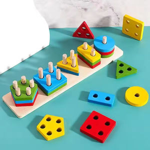 Dropshipping Shopify Blocs de tri de formes Montessori en bois, jouet éducatif pour l'apprentissage précoce de la reconnaissance des formes - Product Image 1