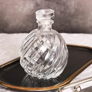 Garrafa de perfume de vidro durável feito à máquina 250 ml, garrafa de perfume de vidro com vedação hermética, rolha de vidro do fornecedor chinês