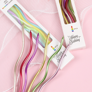 Kit de bougies <span class=keywords><strong>fontaine</strong></span> dorées Twisty Spiral Candles Cake Topper Sparkler pour la décoration d'<span class=keywords><strong>anniversaire</strong></span> d'<span class=keywords><strong>anniversaire</strong></span> de mariage d'<span class=keywords><strong>anniversaire</strong></span> - Product Image 1