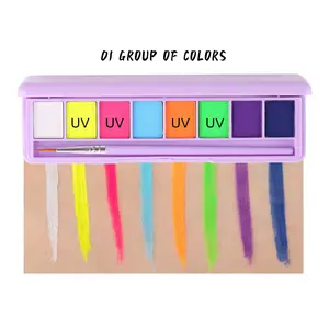 UV-Farbe Wasser lösliche fluor zierende Make-up-Platte Körper bemalung platte Leistung Gesichts farbe Make-up Eyeliner Lidschatten