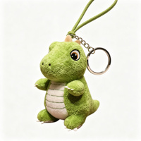 Porte-clés Dinosaure Mignon en Peluche, Mini T-Rex Vert, Breloque Douce, Pendentif de Sac, Accroche-Fermeture Éclair pour Sac à Dos, Cadeau