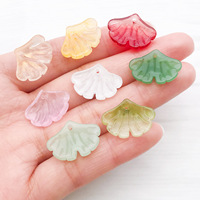 Pendentif feuille de Ginkgo en verre soufflé laqué, perles détachées, breloque DIY, faux-jade, accessoires vintage pour épingles à cheveux