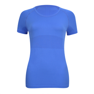 T-shirt de sport pour femme, léger, respirant, élastique, à manches courtes, imprimé uni, pour la course, le fitness et le yoga, grande taille, séchage rapide - Product Image 2