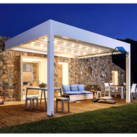 Pergola bioclimatique motorisée de luxe moderne en aluminium pour jardin extérieur