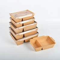 SenAng01 Boîte d'emballage personnalisée en papier kraft écologique jetable pour déjeuner, salade, sushi, nouilles, aliments en conserve avec revêtement UV