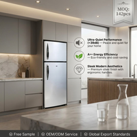 Réfrigérateur congélateur double porte 218L de haute qualité avec plaque métallique durable pour cuisine