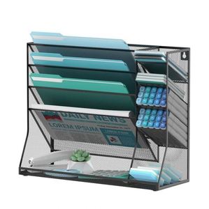 Wall <b>File</b> Organizer 5-Tier Desk Organizer with 4 Pen Slots Hanging Wall <b>File</b> Folder Holder with R-shaped Bottom Tray - Product Image 1