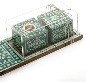 Encens Bakhoor Buner de style arabe de qualité supérieure avec plateau et boîte incrustés de Thanh Cong - Product Image 1