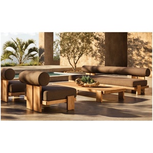 Ensembles de canapés de jardin en teck pour l'extérieur, mobilier de patio en teck pour hôtels, canapé en bois de teck - Product Image 2
