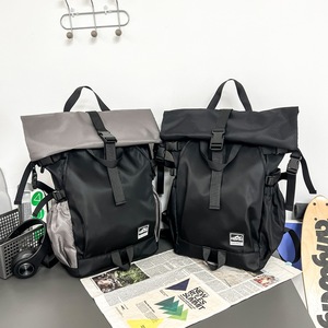 Multi-Purpose Trendy Roll-Up Oxford Backpack with Zipper Closure Lightweight Durable 34.8L Capacity for Fitness Sports Daily Use - Product Image 2