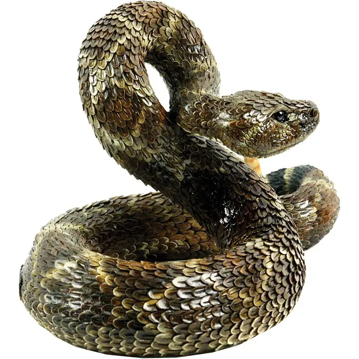 Serpent à sonnette Western Diamondback, Figurine serpent pour jardins