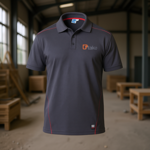 Polo de Manga Corta Gris Ttake, Ropa de Trabajo Talla S - Product Image 3