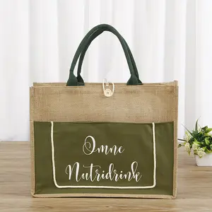 Produttori personalizzati Shopping di generi alimentari naturali borse di iuta borse da spiaggia borsa di tela di iuta di iuta borsa di tela vuota