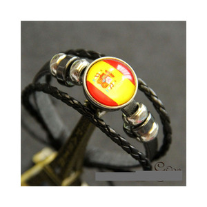 2026 Football World USA <strong>Canada</strong> Mexico Flag Pattern Leather Bracelet Fashion Support National Team Bracelet - Product Image 2
