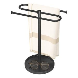 Portasciugamani Moderno in Metallo Salvaspazio Nero Multifunzione da Bagno Autoportante a Forma di S Espositore per Occhiali - Product Image 6