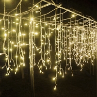 Guirlande lumineuse LED en forme de rideau de glace, 220V, prise EU, 4x0.6m, 96 LED, pour extérieur, décoration de Noël, de toits et de maisons