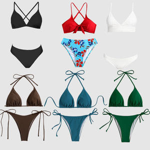 Maßgeschneidertes Damen Micro-Triangel-Bikini-Set Brasilianischer High-Cut Zweiteiliger Badeanzug, Sexy Bademode Strandkleidung Übergröße Badeanzug - Product Image 2