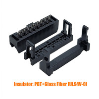 Conector IDC PCB Hembra de 16 Pines, Paso de 2.54mm, Conector de Cable a Placa, UL94V-0, Nylon, Chapado en Oro, para Proyectos Electrónicos DIY