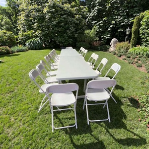 Mesas y Sillas de <span class=keywords><strong>Restaurante</strong></span> en Oferta, Mesas Plegables de Plástico de 6 pies con Estructura Metálica para Bodas - Product Image 1