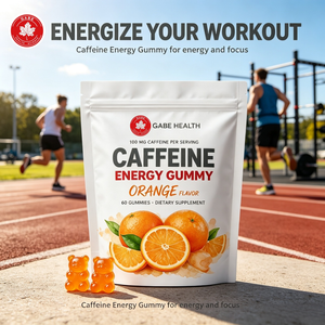 Gummies Énergétiques OEM à la Caféine 100mg par Portion, 60 Unités, Saveur Orange, Énergie pour Athlètes et Gymnastes, Marque Privée - Product Image 2
