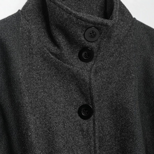 Manteau Cape Ceinturé Uni pour <span class=keywords><strong>Femme</strong></span> 2026, Veste Enveloppante en Mélange de Laine à Col Montant avec Taille Ajustable, OEM/ODM Vintage Décontracté - Product Image 6