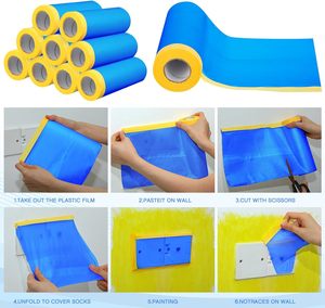 Película adhesiva de plástico pregrabada transparente con rollo de cinta verde amarillo azul Pintores de automóviles Láminas de plástico Película de cinta de pintura automotriz - Product Image 5