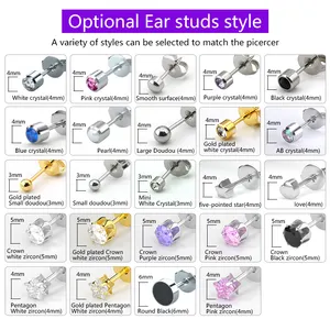 Self Ear Piercing Gun mit Mini White Crystal Studs Persönlicher Ohrpiercing-Werkzeugs atz Schmerzloser Ohr piercer Einweg