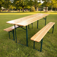 Ensemble de table et chaises pliantes de style campagnard américain en bois massif moderne avec banc pour cour et parc
