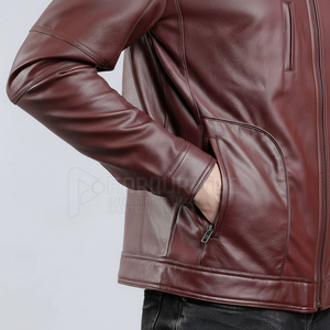 เสื้อแจ็คเก็ตหนังผู้ชายขายส่ง ผ้าแคนวาส คอตั้ง ด้านหน้าระบายอากาศ กันลมสำหรับฤดูหนาว ดีไซน์ปรับแต่งสีและขนาดได้ - Product Image 1