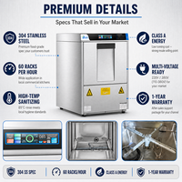 Restaurant commercial Bar Lave-vaisselle intelligent sous le comptoir Vaisselle de nettoyage automatique