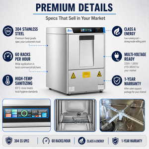 Restaurant commercial Bar Lave-vaisselle intelligent sous le comptoir Vaisselle de nettoyage automatique - Product Image 4