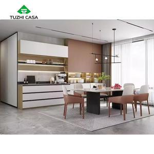 TUZHI <span class=keywords><strong>CASA</strong></span> <span class=keywords><strong>Cuisine</strong></span> Armoire Murale Étagère Ouverte Meubles en Bois Massif Armoire Modulaire avec Poignées Résine Comptoir Tiroir Panier - Product Image 5