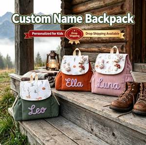 Mochila Infantil de Pana Ligera, Estilo Casual, con Nombre Bordado a Mano, Personalizada, para Jardín de Niños y Escuela - Product Image 1