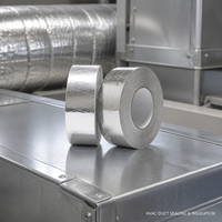 Ruban adhésif en aluminium à forte adhérence pour l'isolation thermique des tuyaux des systèmes frigorifiques