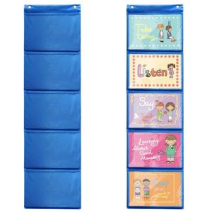 Fabric Foldable Classroom Pocket Chart Wall File Organizer Hanging Card Picture Display Demonstrations School Supplies Bag Use - Product Image 6