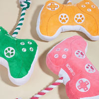Jouet en peluche pour chien, contrôleur de jeu pour animaux de compagnie, durable, résistant aux morsures, couineur, avec corde nouée