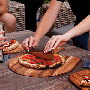 Pasta per <span class=keywords><strong>Pizza</strong></span> quadrata da 12 pollici Design naturale vassoio da portata in legno con manico in bambù per la cottura della <span class=keywords><strong>Pizza</strong></span> - Product Image 5