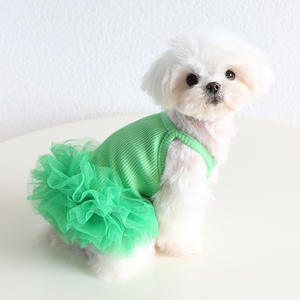 2024 gaya baru Korea Jepang musim semi dan musim panas pakaian anjing mewah kelas atas rok benang hewan peliharaan gaun Tutu anjing grosir - Product Image 4