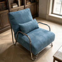 Italienischer Luxus-Einzelsessel aus Echtleder im Modernen Minimalistischen Stil für Wohnzimmer und Heimbüro