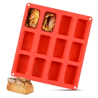 Moule à brownies, cupcakes et muffins en silicone SILIKOLOVE Factory, 12 cavités, antiadhésif, sans BPA, certifié LFGB, platine, pour la cuisson de gâteaux