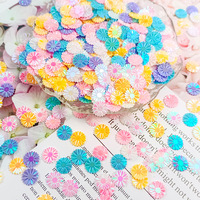 Paillettes irisées en forme de marguerite 9 mm plates sans trou pour la décoration de bijoux, pendentifs, sacs, papeterie, jouets, accessoires de remplissage faits à la main