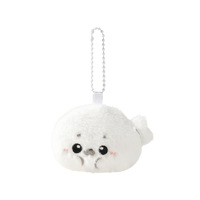 Mignon pendentif porte-clés en peluche phoque de dessin animé, jouet en peluche, rembourrage en coton PP