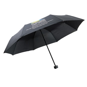 Promotional Custom Logo 3-Folding Automatic Sun Rain Water-Repellent Metal <b>Umbrella</b> Black Business Gifts Manual Control - Product Image 2